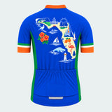 Men's Personalized Short Sleeve Cycling Jersey – Florida Landmarks Map - Back