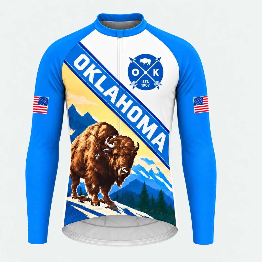 Men's Oklahoma Buffalo Summit Long-sleeve Cycling Jersey - Front
