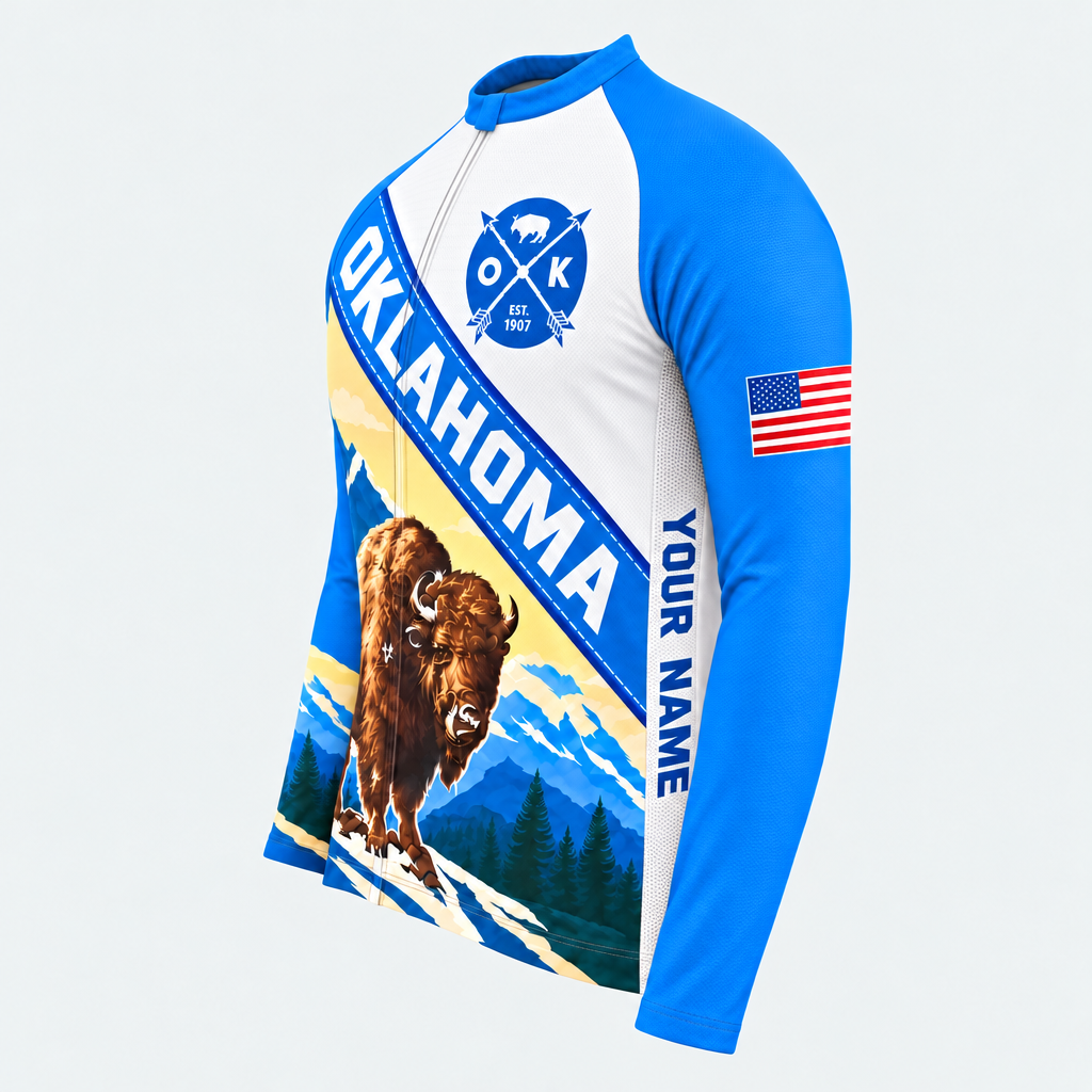 Men's Oklahoma Buffalo Summit Long-sleeve Cycling Jersey - Side
