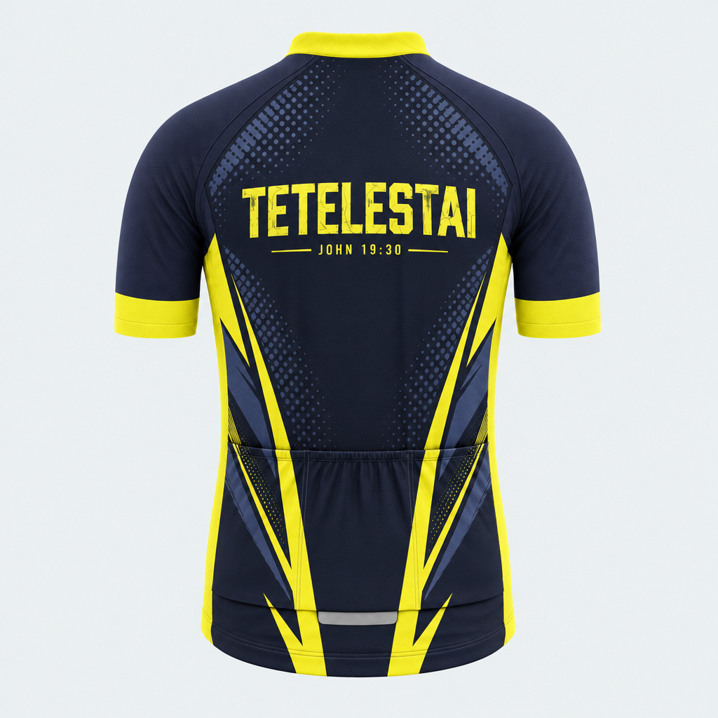 Men's Personalized Short Sleeve Cycling Jersey – God Tetelestai John 19:30 - Back