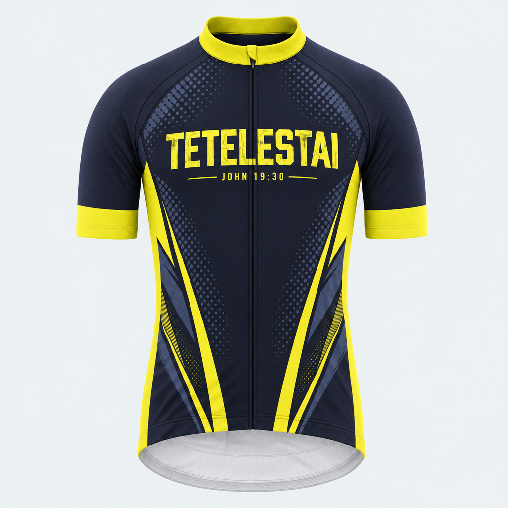 Men's Personalized Short Sleeve Cycling Jersey – God Tetelestai John 19:30 - Front