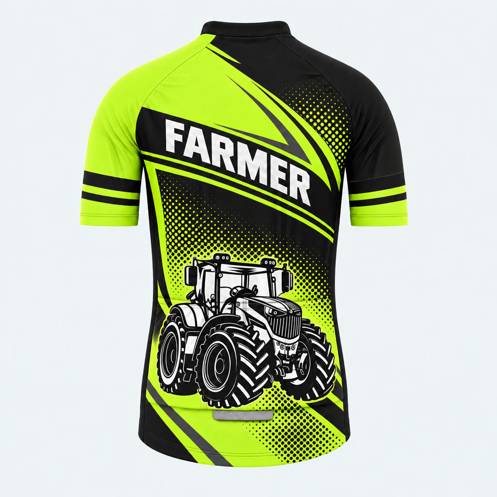Men's Personalized Short Sleeve Cycling Jersey – Farmer Tractor Pride - Back