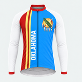 Men's Personalized Long Sleeve Cycling Jersey – Oklahoma Calumet Emblem - Front