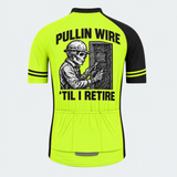 Men's Personalized Short Sleeve Cycling Jersey – Electrician Pullin Wire 'Til I Retire - Back