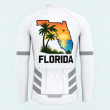 Men's Personalized Long Sleeve Cycling Jersey – Florida Sunset Coast - Back