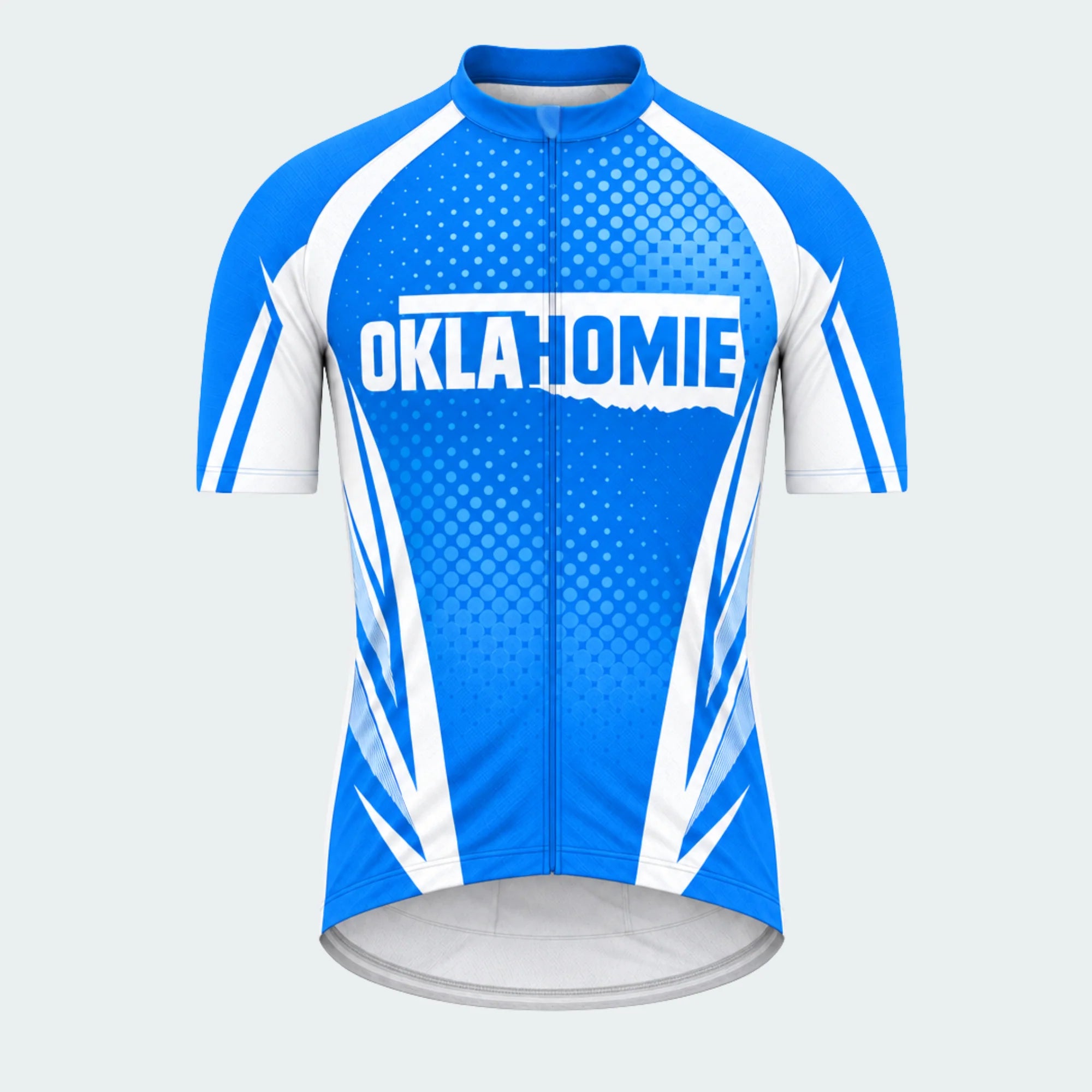 Men's Personalized Short Sleeve Cycling Jersey – Oklahoma OKLAHOMIE Badge - Front