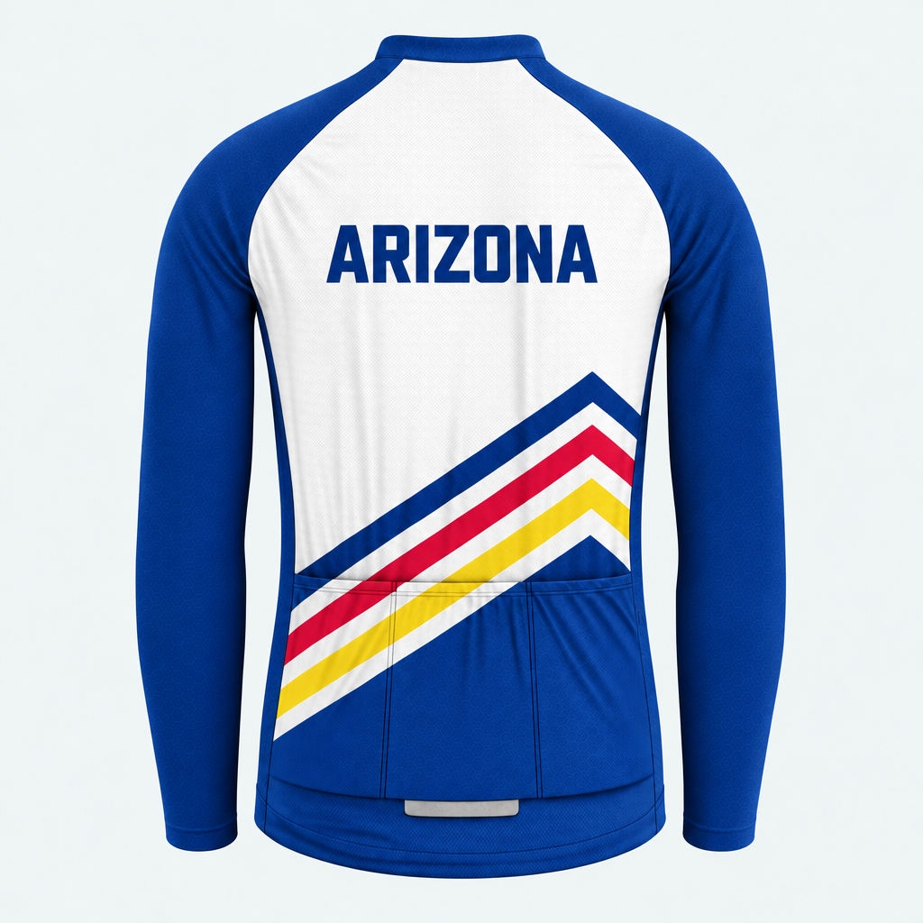 Men's Personalized Long Sleeve Cycling Jersey – Arizona Summit Chevron - Back