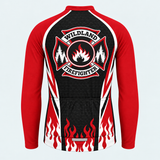 Men's Personalized Wildland Firefighter Flame Cycling Jersey - Back