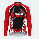 Men's Personalized Wildland Firefighter Flame Cycling Jersey - Front