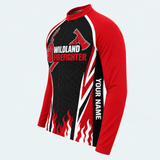 Men's Personalized Wildland Firefighter Flame Cycling Jersey - Side
