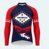 Men's Personalized Long Sleeve Cycling Jersey – Arkansas River Ridge - Front