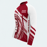 Men's Personalized Long Sleeve Cycling Jersey – Jesus Saves Lion - Side