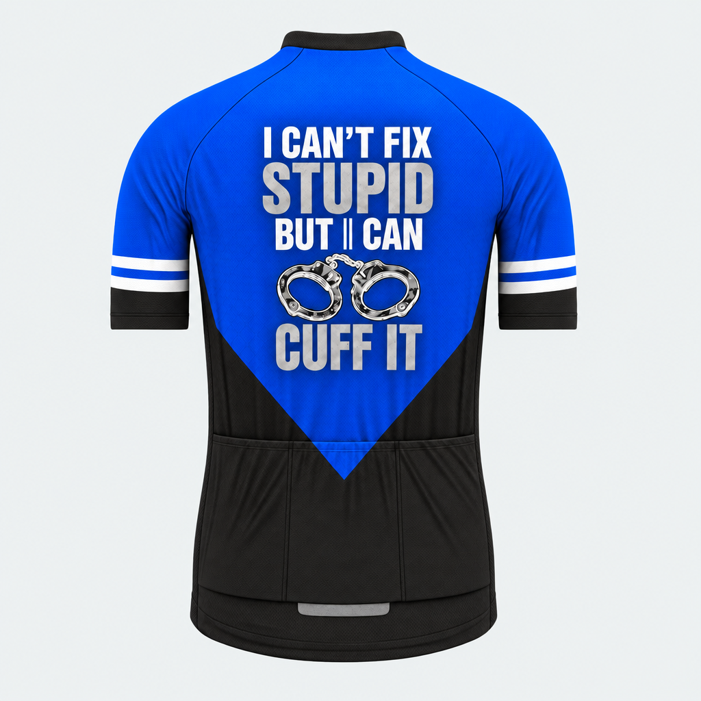 Men's Personalized Short Sleeve Cycling Jersey – Police I Can Cuff It - Back