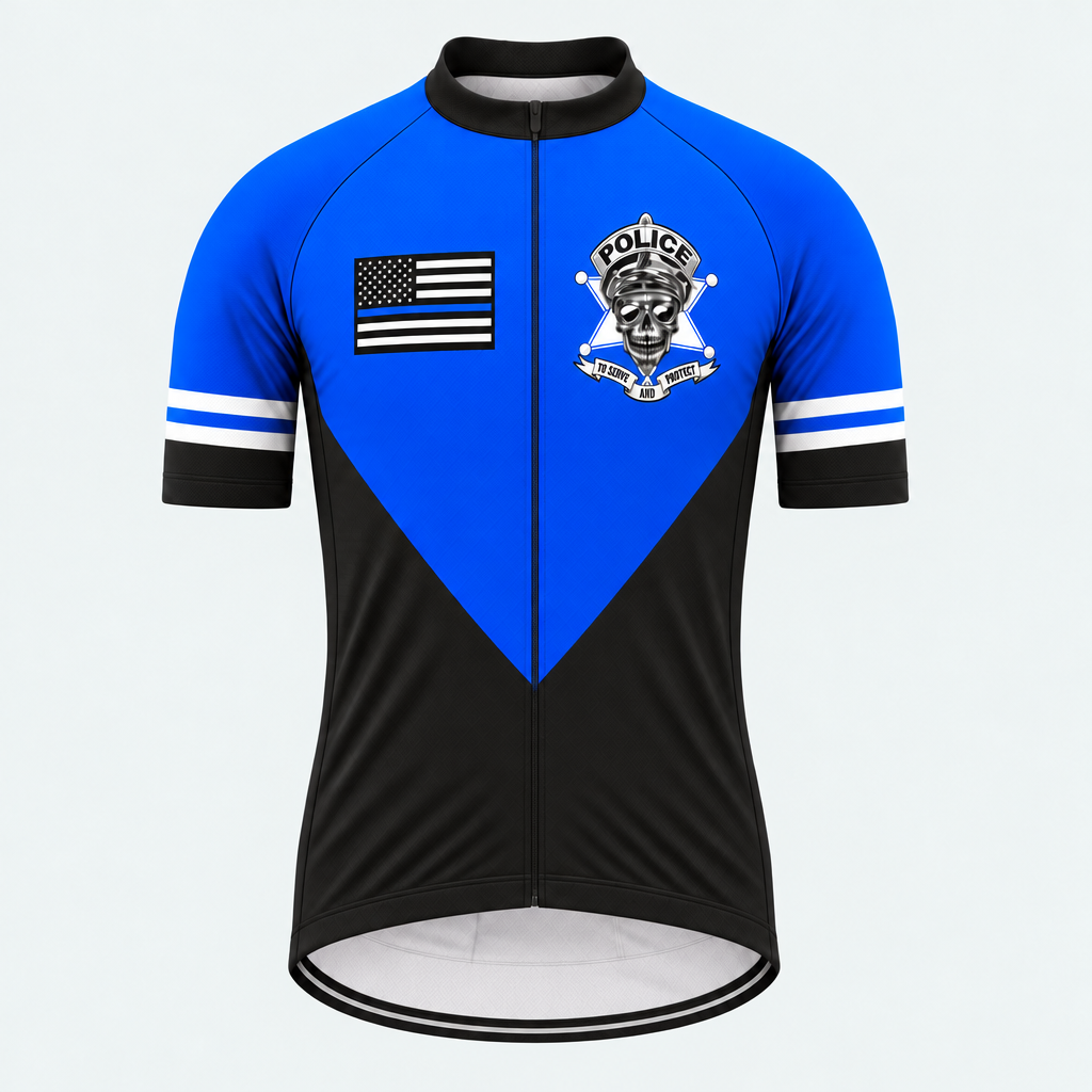Men's Personalized Short Sleeve Cycling Jersey – Police I Can Cuff It - Front