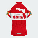 Men's Personalized Short Sleeve Cycling Jersey – Florida State Map Emblem - Back