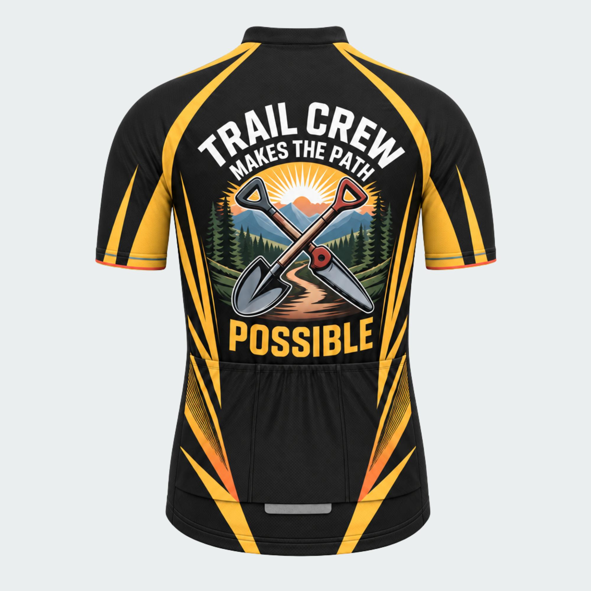 Men's Personalized Short Sleeve Cycling Jersey – Trail Crew - Back