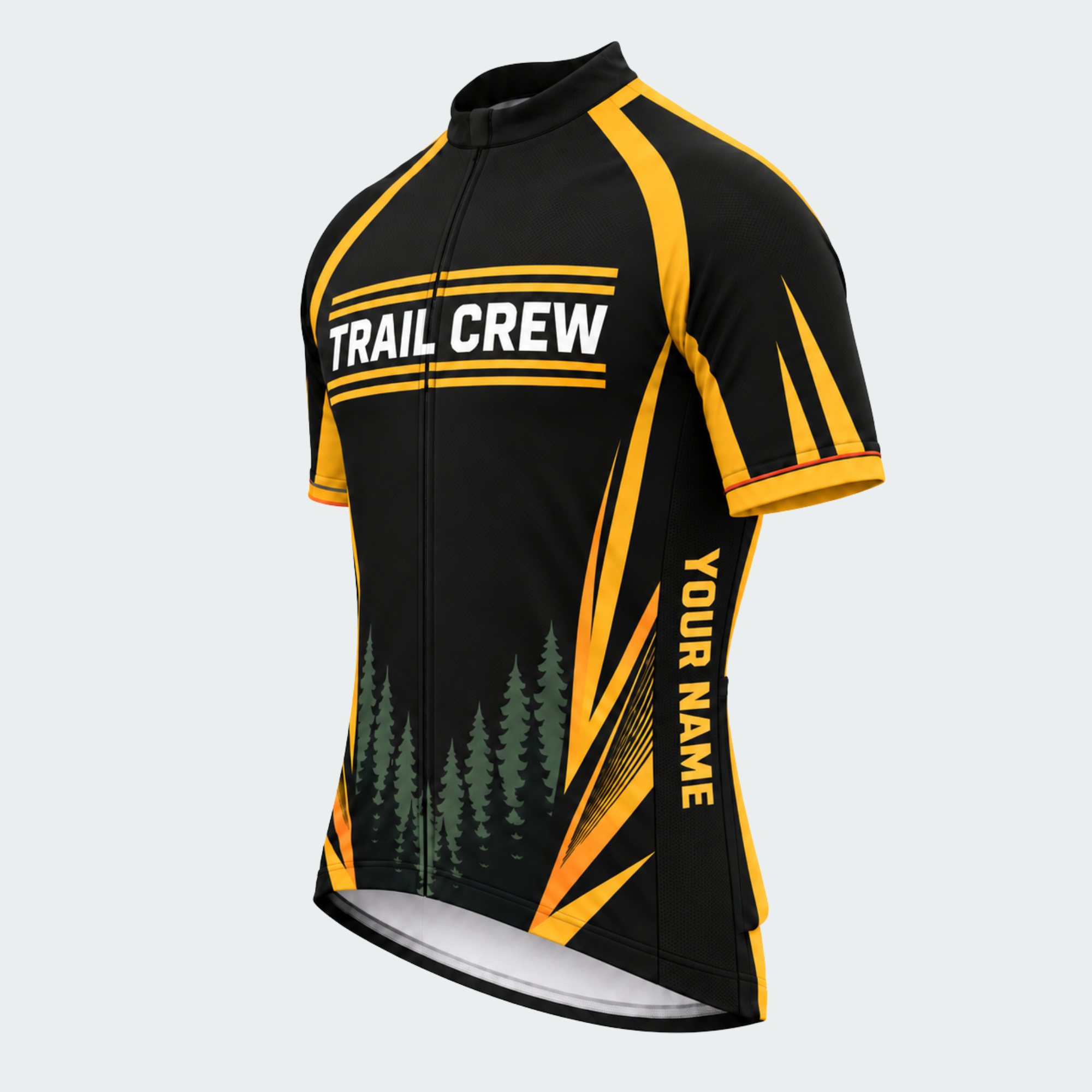 Men's Personalized Short Sleeve Cycling Jersey – Trail Crew - Front 45°