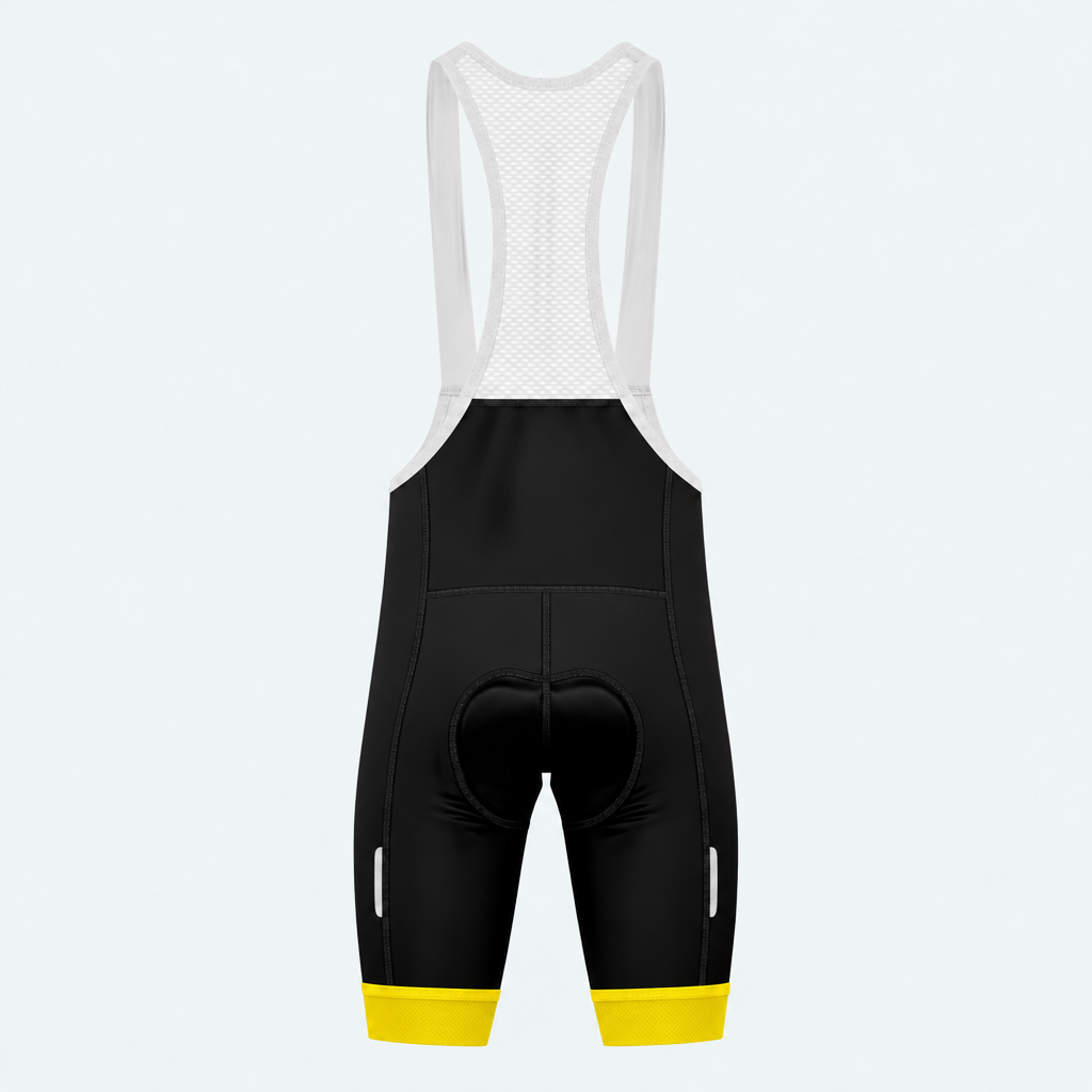 Men's Spain Brush Flag Cycling Bib Shorts - Back