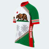 Men's Personalized Short Sleeve Cycling Jersey – California Bear & Palms - Front 45°