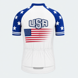 Men's Personalized Short Sleeve Cycling Jersey – USA Stars & Stripes - Back