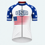 Men's Personalized Short Sleeve Cycling Jersey – USA Stars & Stripes - Front
