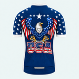 Men's Personalized Short Sleeve Cycling Jersey – US Patriotic Eagle Pride - Back