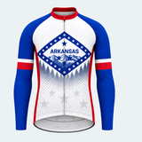 Men's Personalized Long Sleeve Cycling Jersey – Arkansas Peaks & Stars - Front