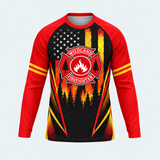 Men's Wildland Firefighter Flame Shield Long-sleeve Cycling T-shirt - Front