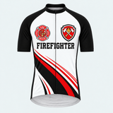 Men's Personalized Short Sleeve Cycling Jersey – US Firefighter Courage and Honor - Front
