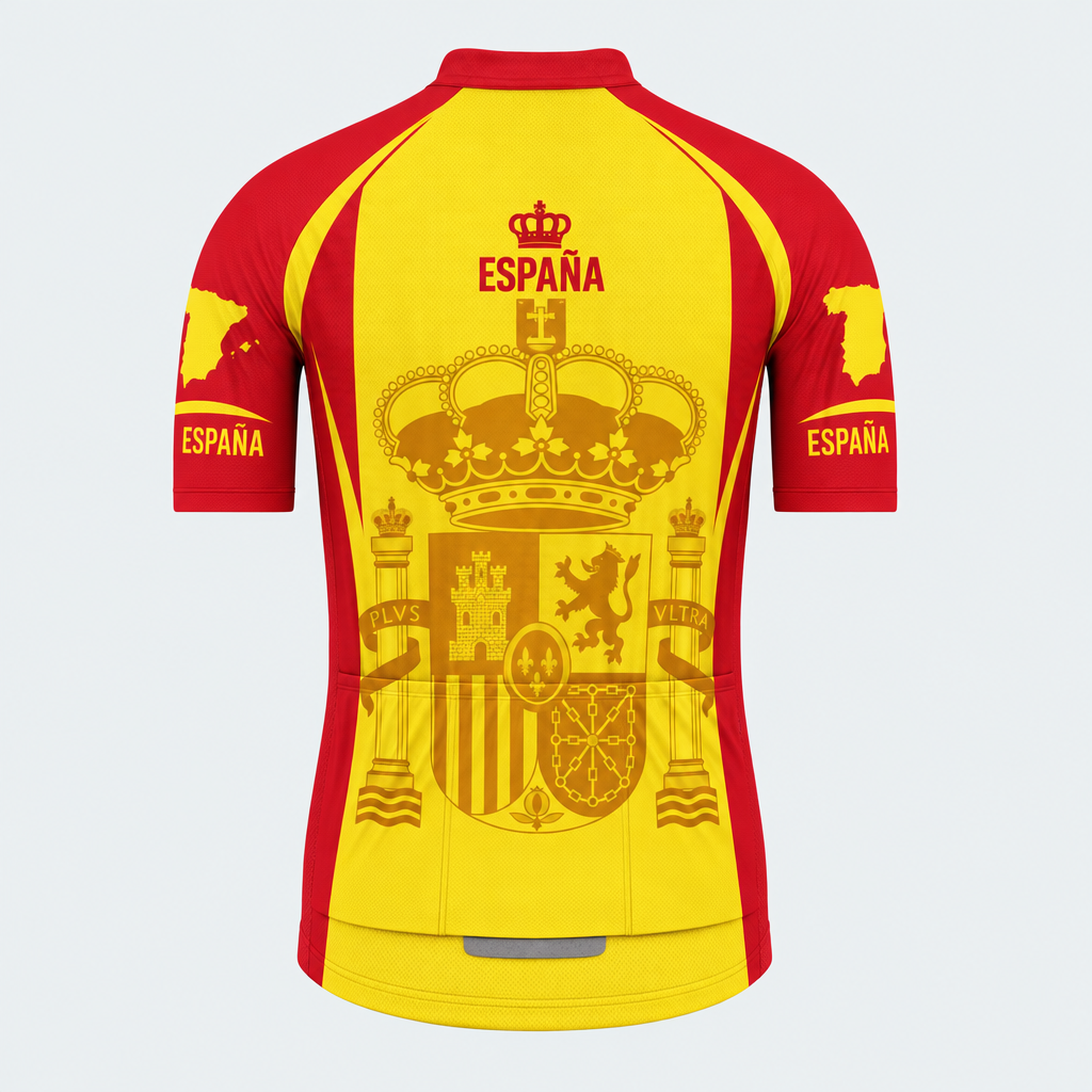 Men's Personalized Short Sleeve Cycling Jersey – Spain · Spain Short Sleeve Cycling Jersey for Men - Back