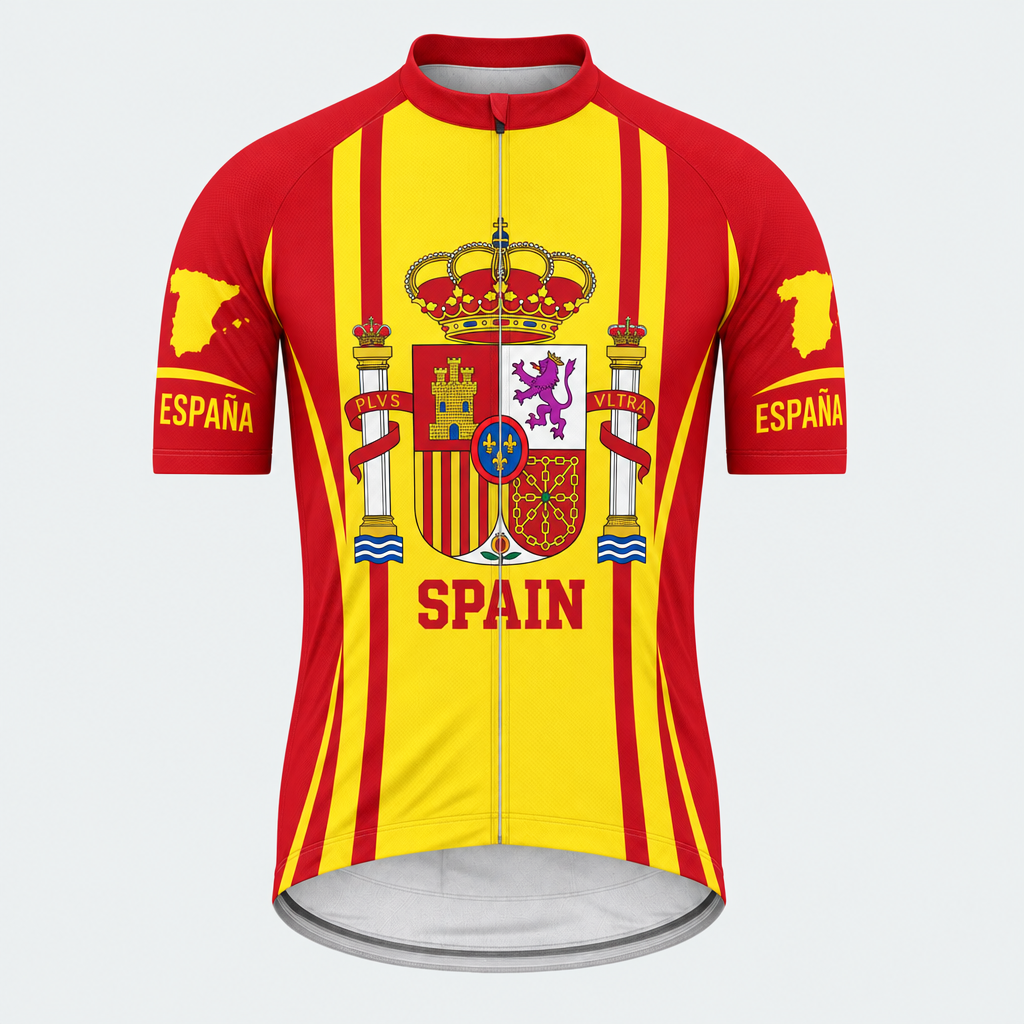 Men's Personalized Short Sleeve Cycling Jersey – Spain · Spain Short Sleeve Cycling Jersey for Men - Front