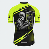 Men's Personalized Short Sleeve Cycling Jersey – Electrician Skull - Back