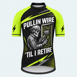 Men's Personalized Short Sleeve Cycling Jersey – Electrician Skull - Front