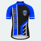 Men's Personalized Short Sleeve Cycling Jersey – Police Back the Blue - Front