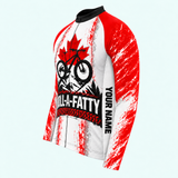 Men's Personalized Long Sleeve Cycling Jersey – Canada · Canada Flag RollaFatty Chain MTB Jersey - Side