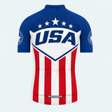 Men's Personalized Short Sleeve Cycling Jersey – US Patriotic Eagle Logo - Back
