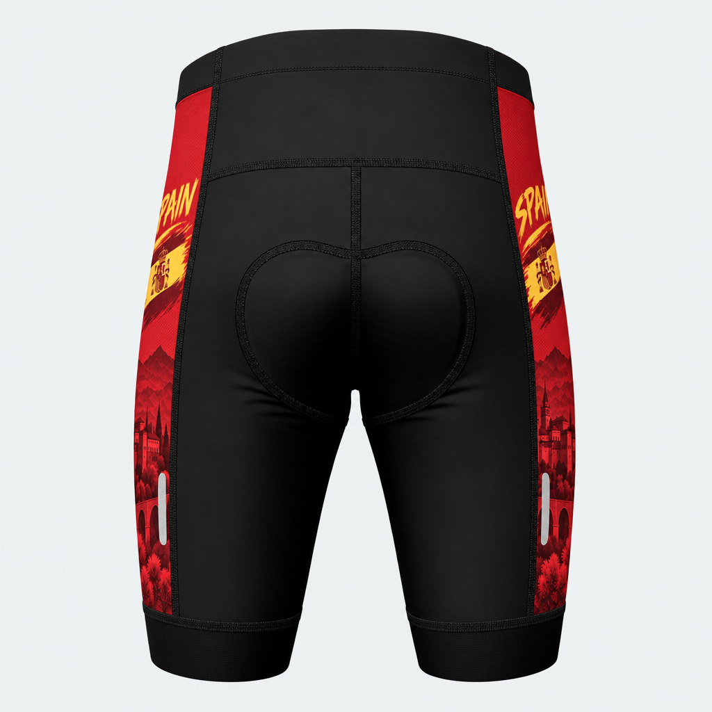 Men's Spain Bold Brush Cycling Shorts - Back
