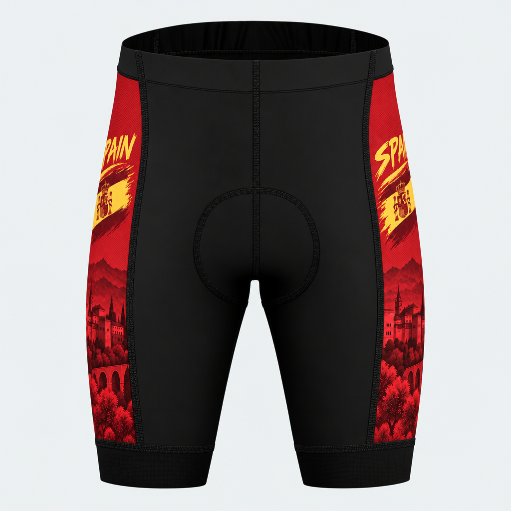 Men's Spain Bold Brush Cycling Shorts - Front