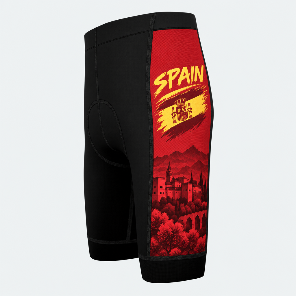 Men's Spain Bold Brush Cycling Shorts - Side