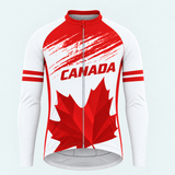 Men's Personalized Long Sleeve Cycling Jersey – Canada Maple Leaf - Front