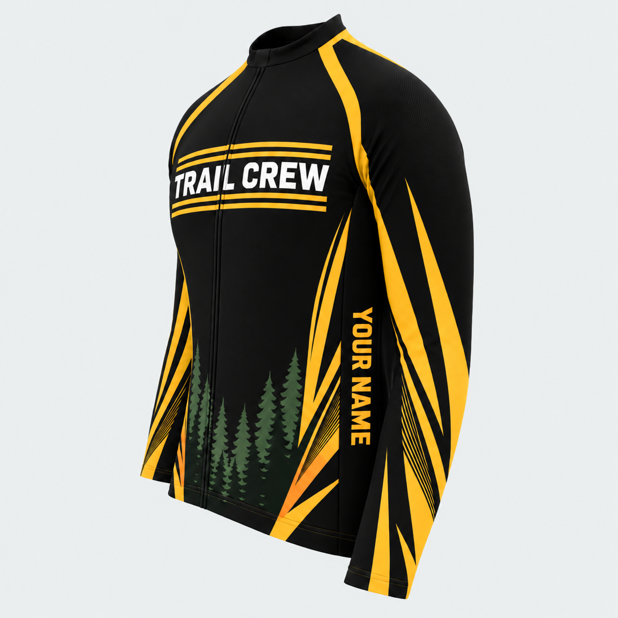 Men's Personalized Long Sleeve Cycling Jersey – Trail Crew - Side