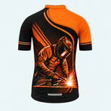 Men's Personalized Short Sleeve Cycling Jersey – Welder at Work - Back
