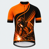 Men's Personalized Short Sleeve Cycling Jersey – Welder at Work - Front