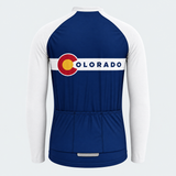 Men's Personalized Long Sleeve Cycling Jersey – Colorado Roundel Banner - Back