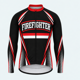 Men's Personalized Long Sleeve Cycling Jersey – US Firefighter Maltese Cross - Front