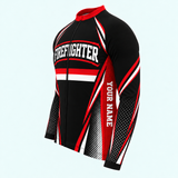 Men's Personalized Long Sleeve Cycling Jersey – US Firefighter Maltese Cross - Side