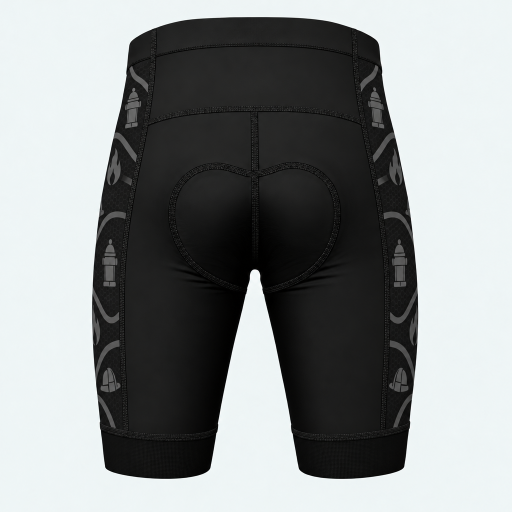 Men's US Firefighter Flame Cross Cycling Shorts - Back