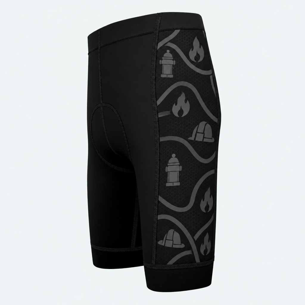 Men's US Firefighter Flame Cross Cycling Shorts - Side