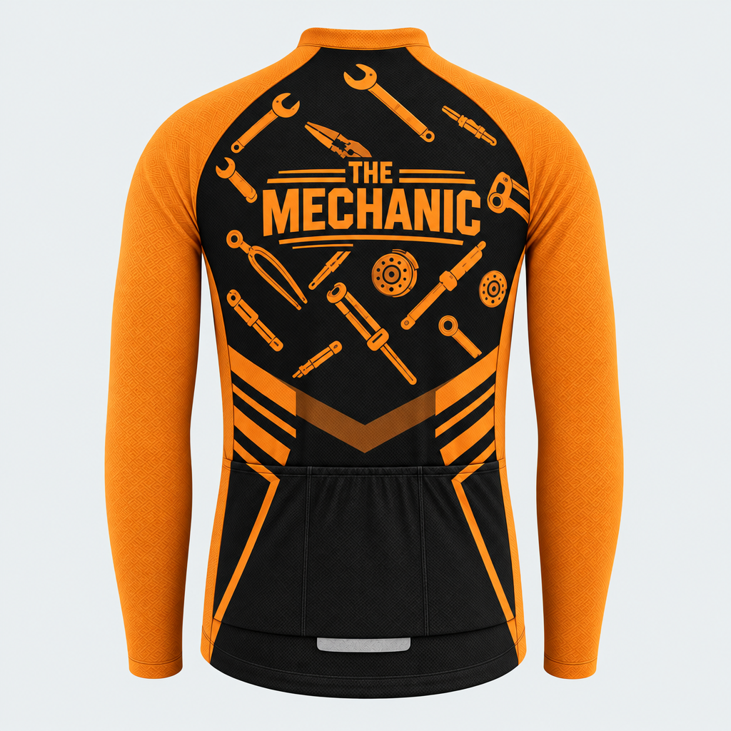 Men's Personalized Long Sleeve Cycling Jersey – The Mechanic Tools - Back