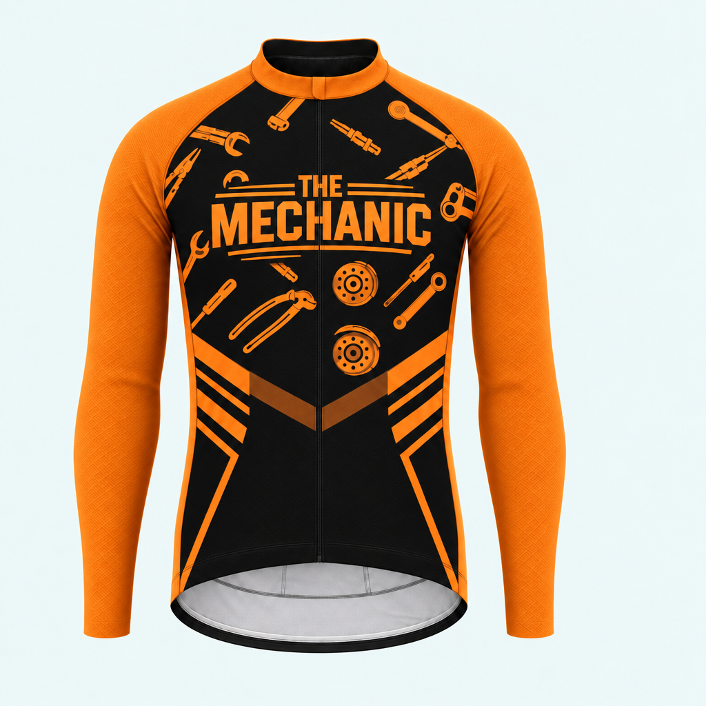 Men's Personalized Long Sleeve Cycling Jersey – The Mechanic Tools - Front